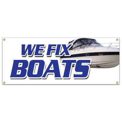 We Fix Boats Banner Sign