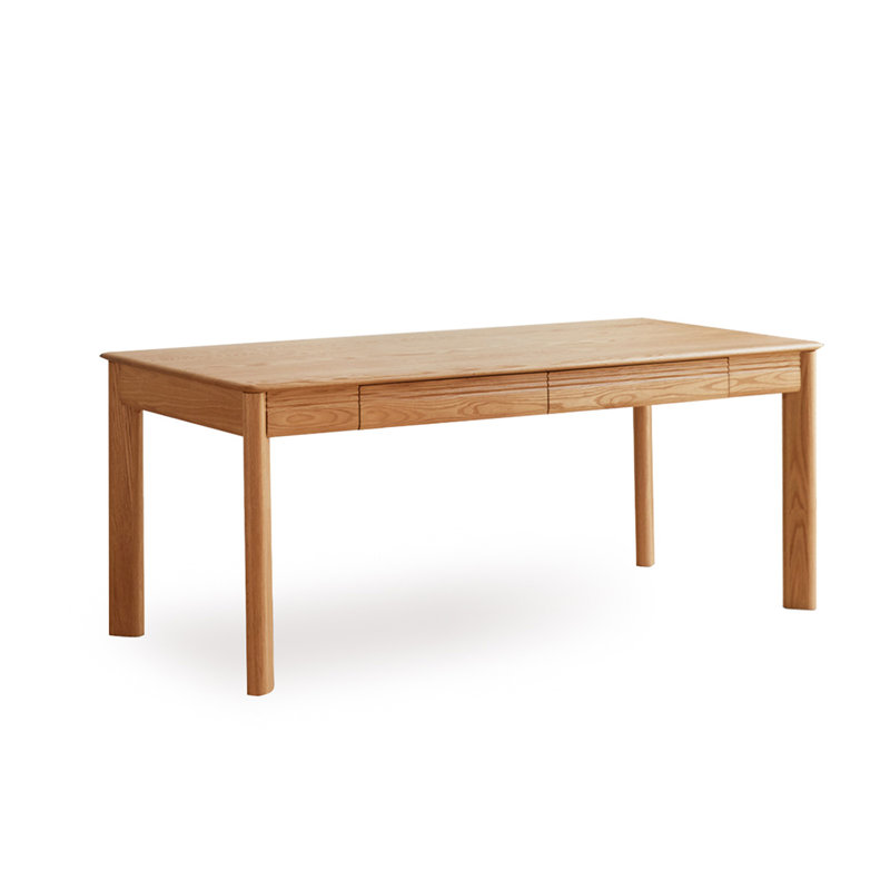 Bureau rectangulaire brun en bois massif, H 29,53 po x l 62,99 po x P 27,56 po