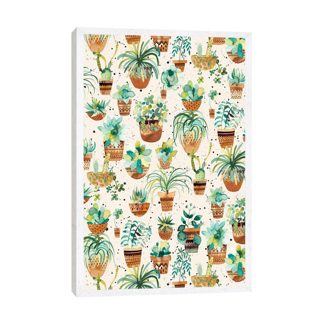 Home Succulent Plant Pots Cream - Painting on Canvas