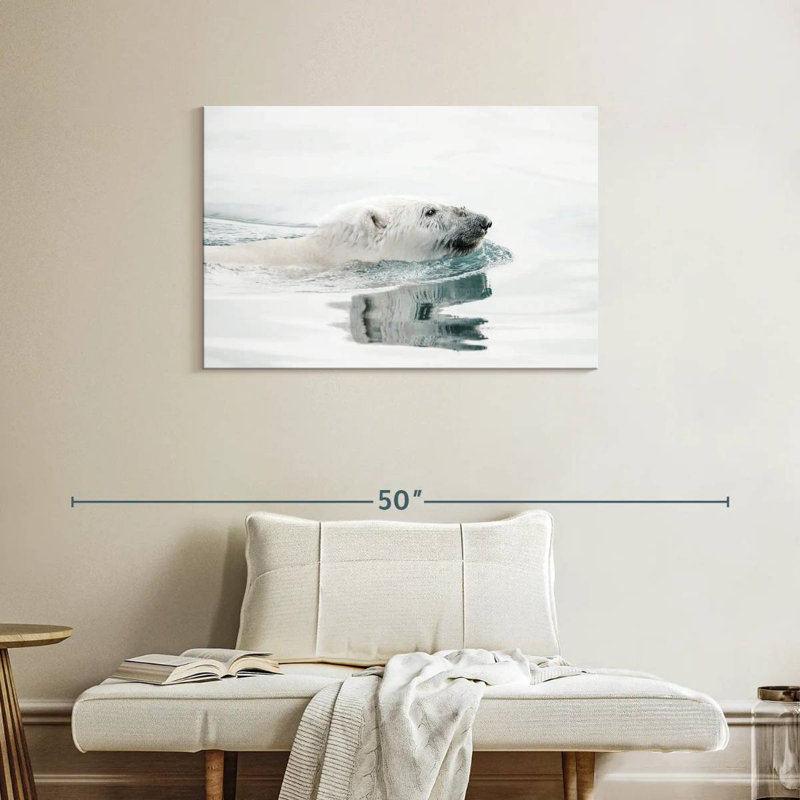 Brampt Bathing Polar Bear, 24" H x 36" W