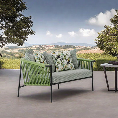 Nooriya 66.92'' Wide Rectangle Metal Loveseat with Cushions