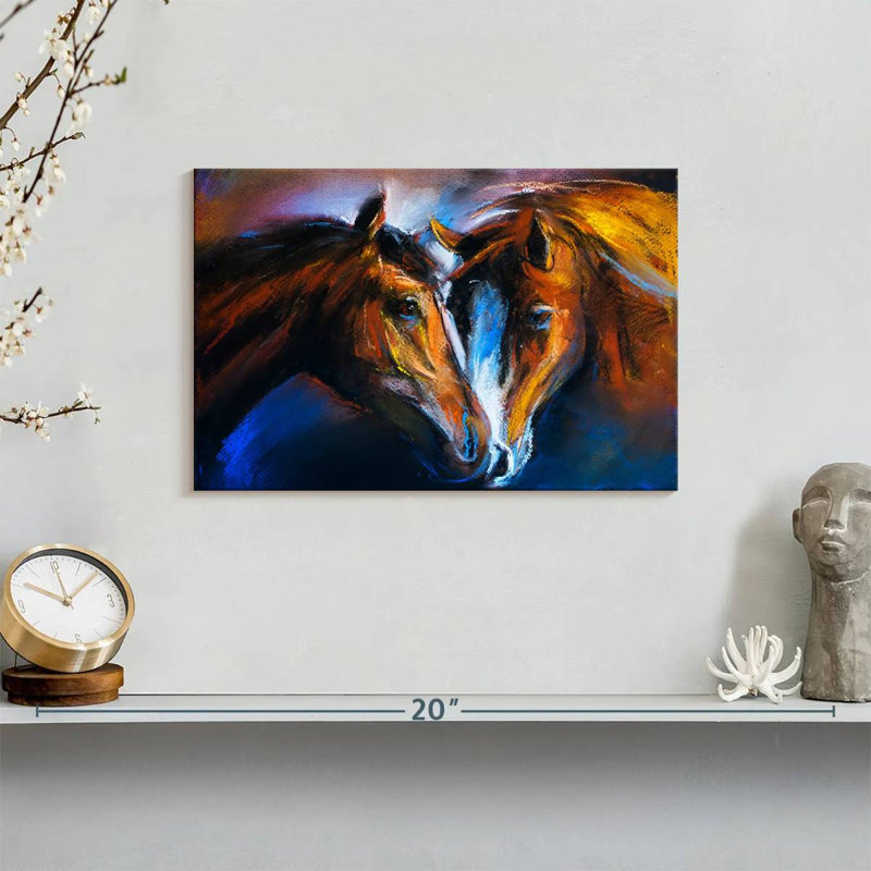 Brampt aimant les chevaux, H 8 po x l 12 po