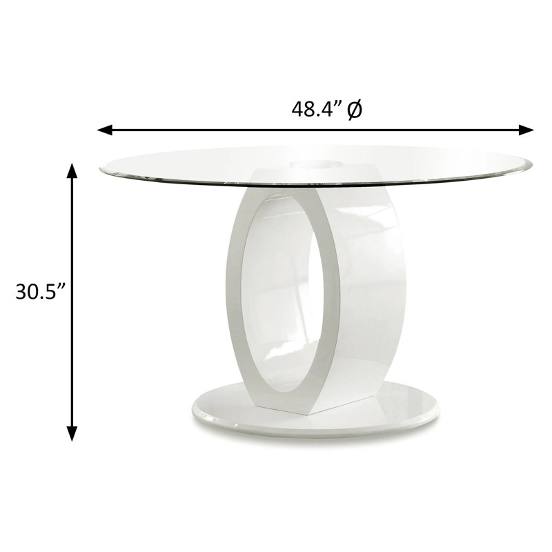 Table de salle à manger ronde contemporaine 48,4 po, blanc
