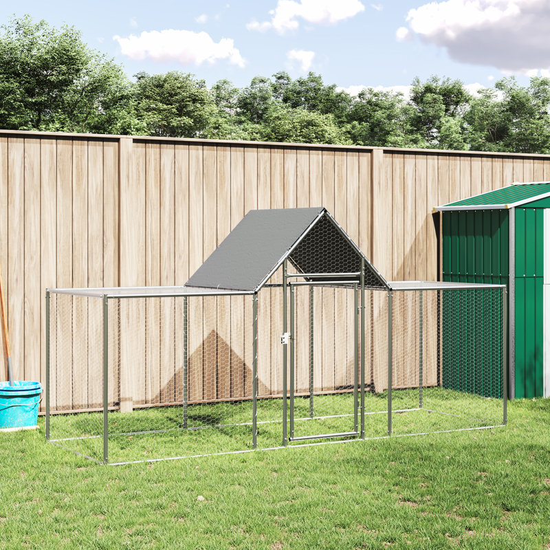 Cage à poules avec cage en acier galvanisé, H 59,06 po x l 118,11 po x P 39,37 po
