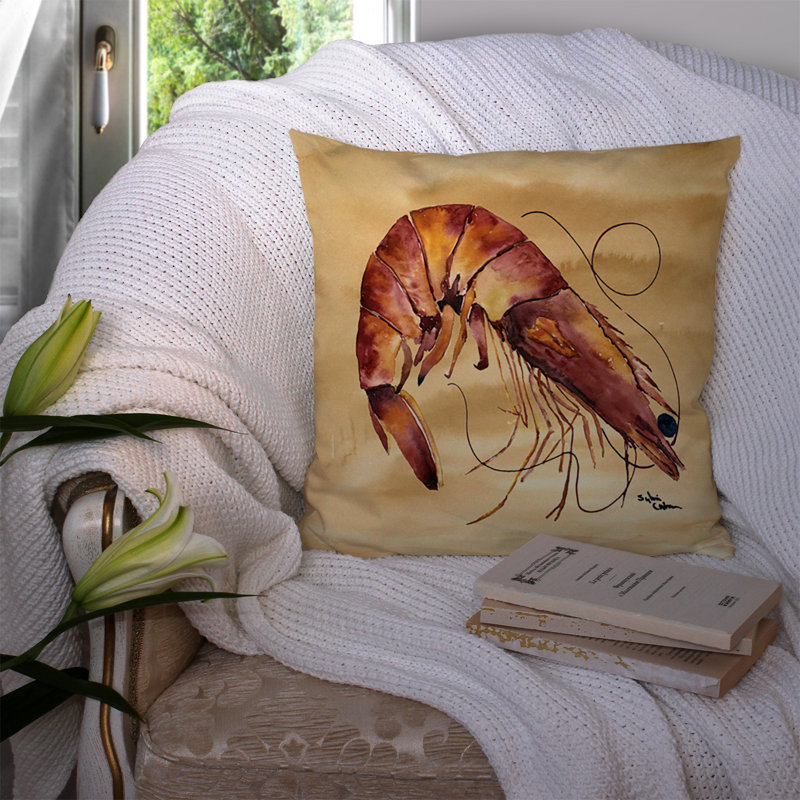Housse et insert de coussin d'extérieur carré de crevette, Brun clair