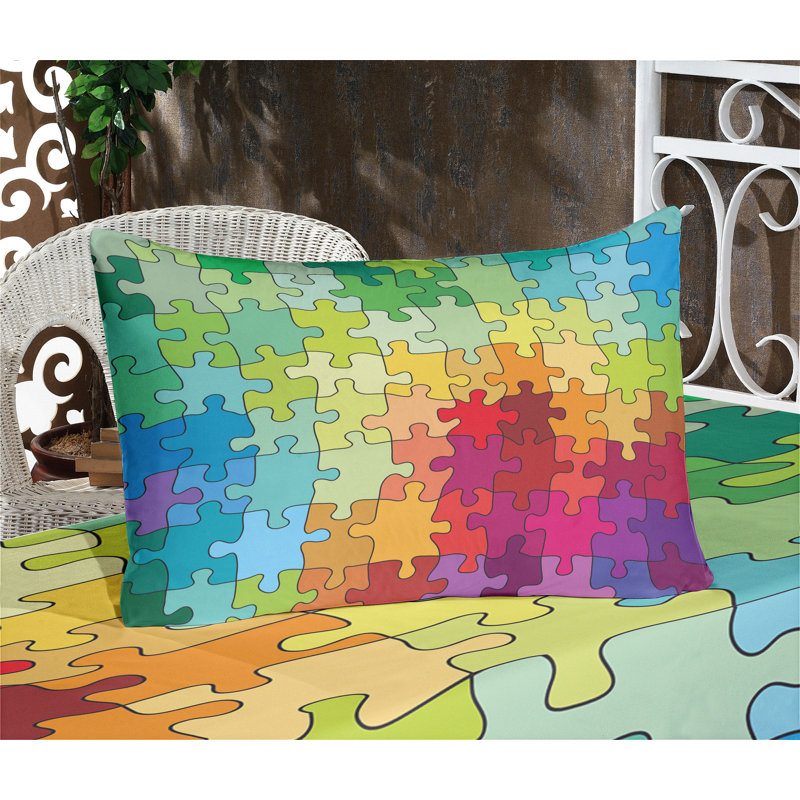 Multicolore ensemble de draps et taies décoratives Ambesonne, Ensemble de draps pour très grand lit californien