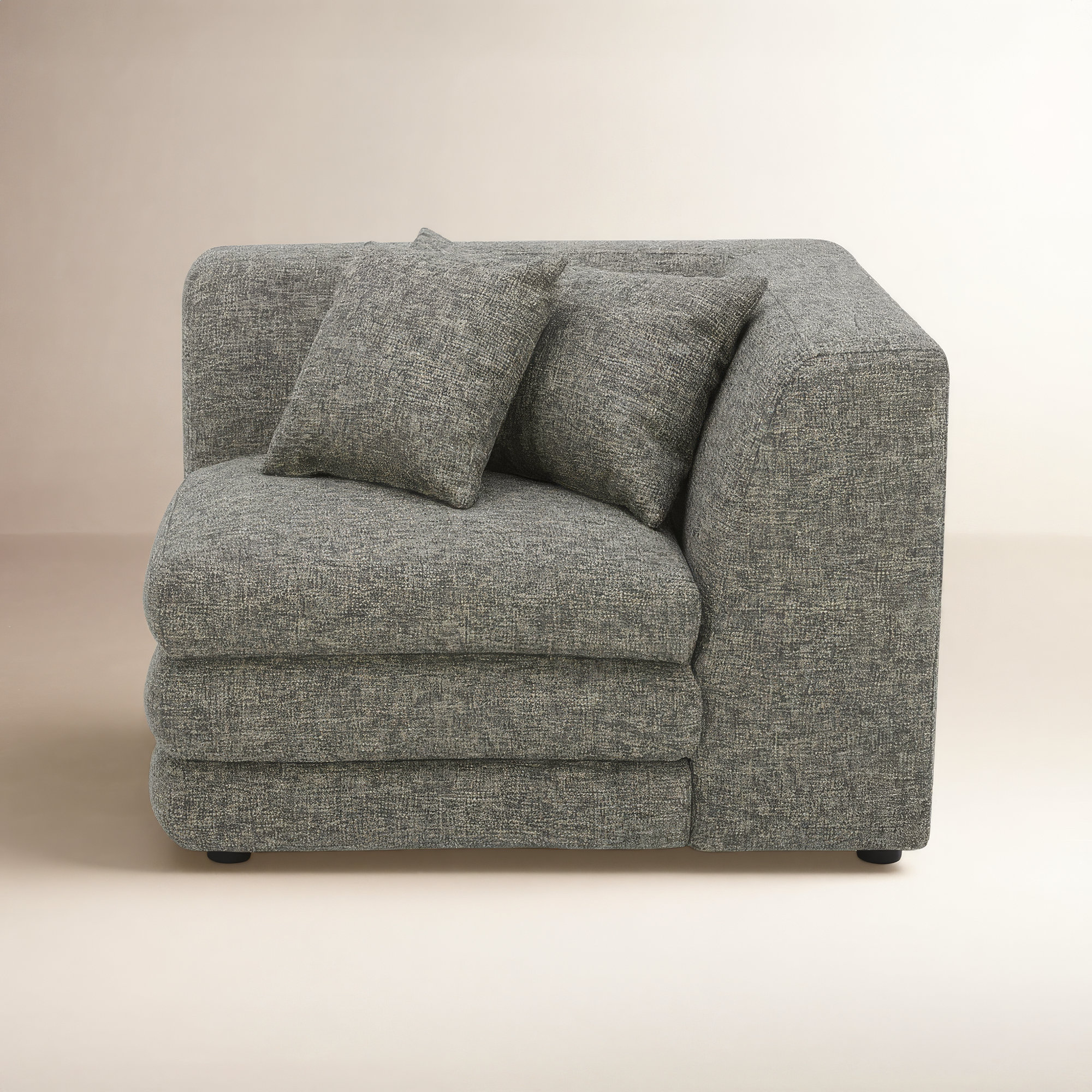 Donia Upholstered Accent Chair, Stone Tweed