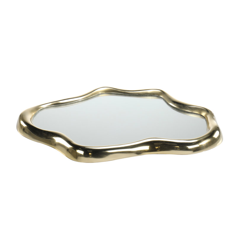 Ensemble de 2 plateaux coulants dorés, Doré, L 21,5 po x P 16 po x H 1,25 po