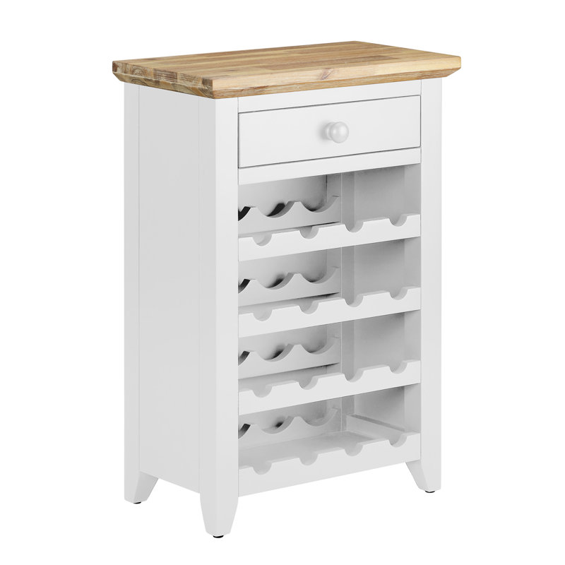 16 Bottle Floor Wine Bottle Rack in, White