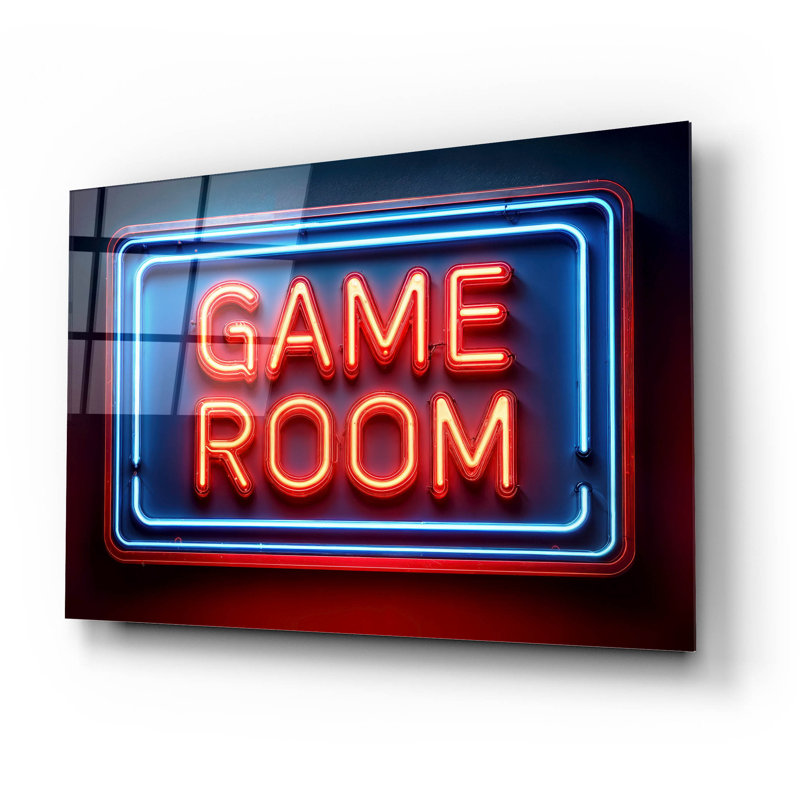  «Geme Room Neon» par Rey Klimt, art mural en verre acrylique, 24 po x 16 po