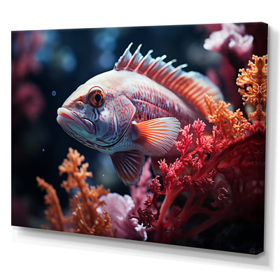 " Purple Fish Dance In Coral I "