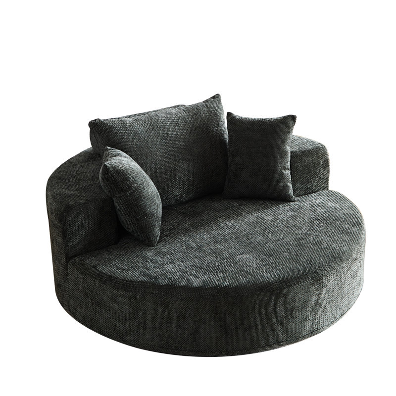 Fauteuil pivotant à 360 degrés Chenille, Vert