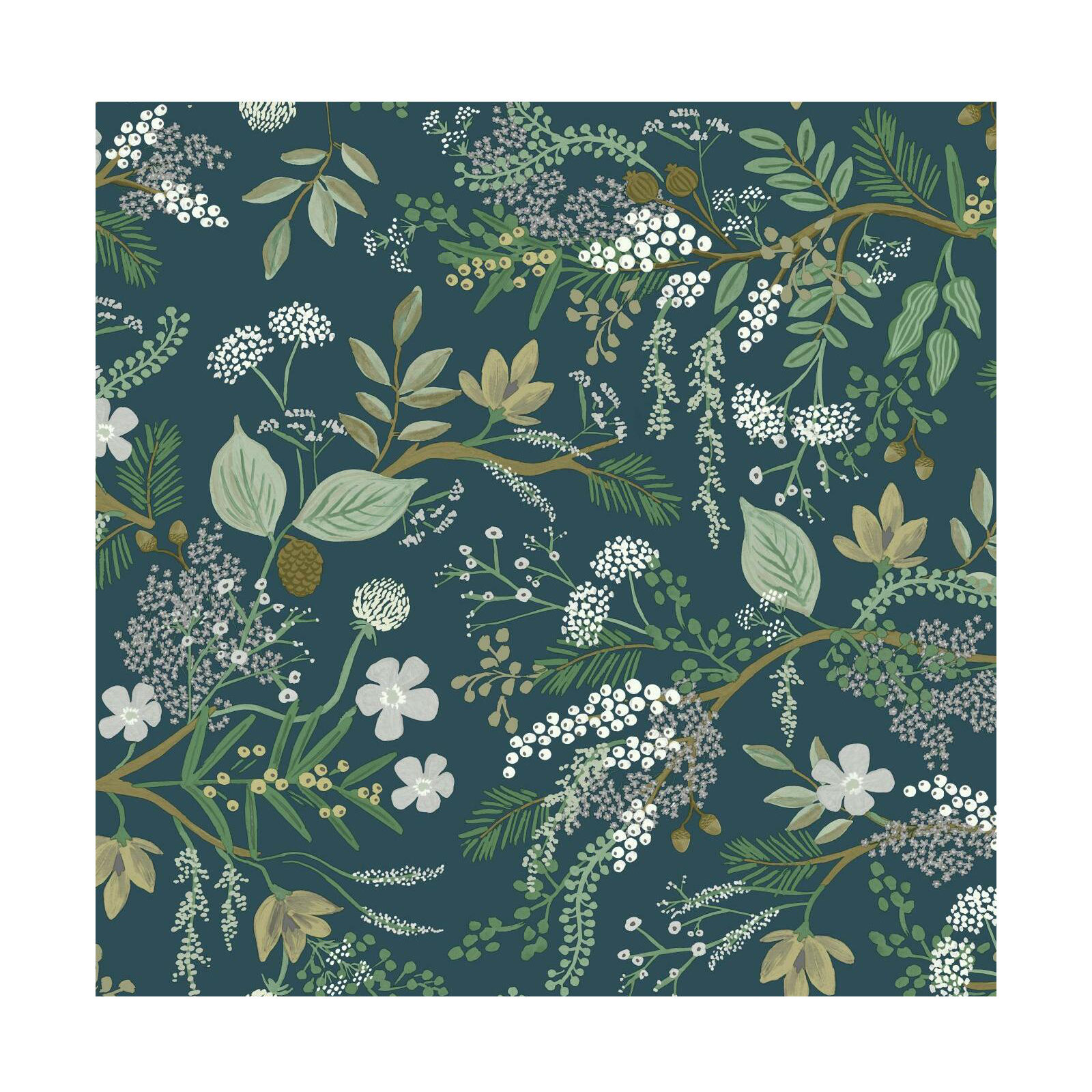 Rifle Paper Co. Juniper Forest 20' L x 27" W Peel and Stick Wallpaper, Green