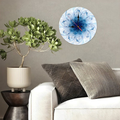 10" Round Wooden Wall Clock, Silent Quartz Movement, UV-Printed Design, Battery Operated