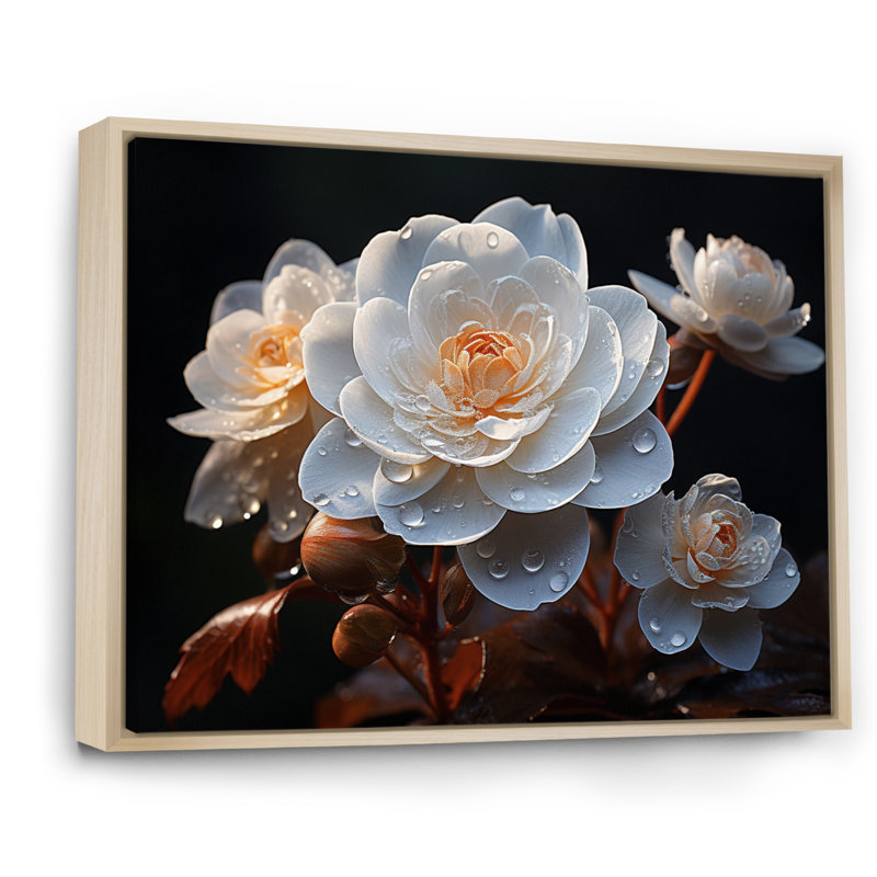 " Ranunculus Collage ", Natural Floater Framed, 34" H x 44" W x 1.5" D