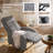 Manual Recliner, Comfortable Corduroy Recliner with Upholstered Back and Seat Cushion-2086262342
