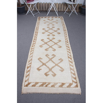 Vintage Turkish Anatolian Herki Runner Rug for Decorative Kitchen and Oriental Spaces