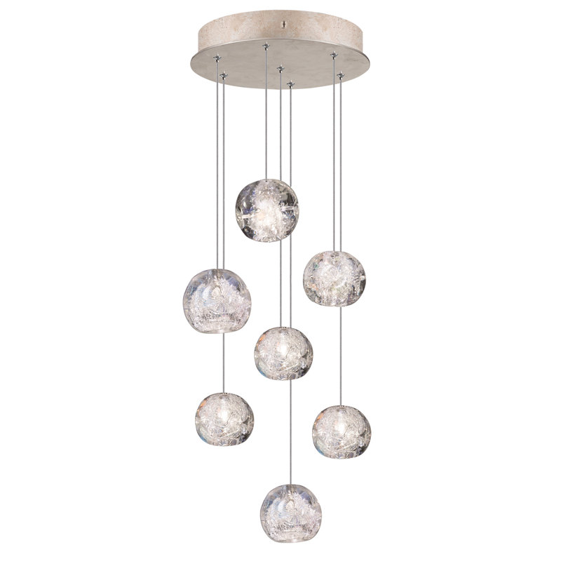Nebula Essence 14" Gold Round Pendant with LED Lights