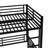 Full Xl/Full Xl Black Metal Floor Bunk Bed, Guardrails, Easy Assembly, Space - Saving Heavy Duty Dimensions, Noise Reduced, Safe For Transitioning-961310309