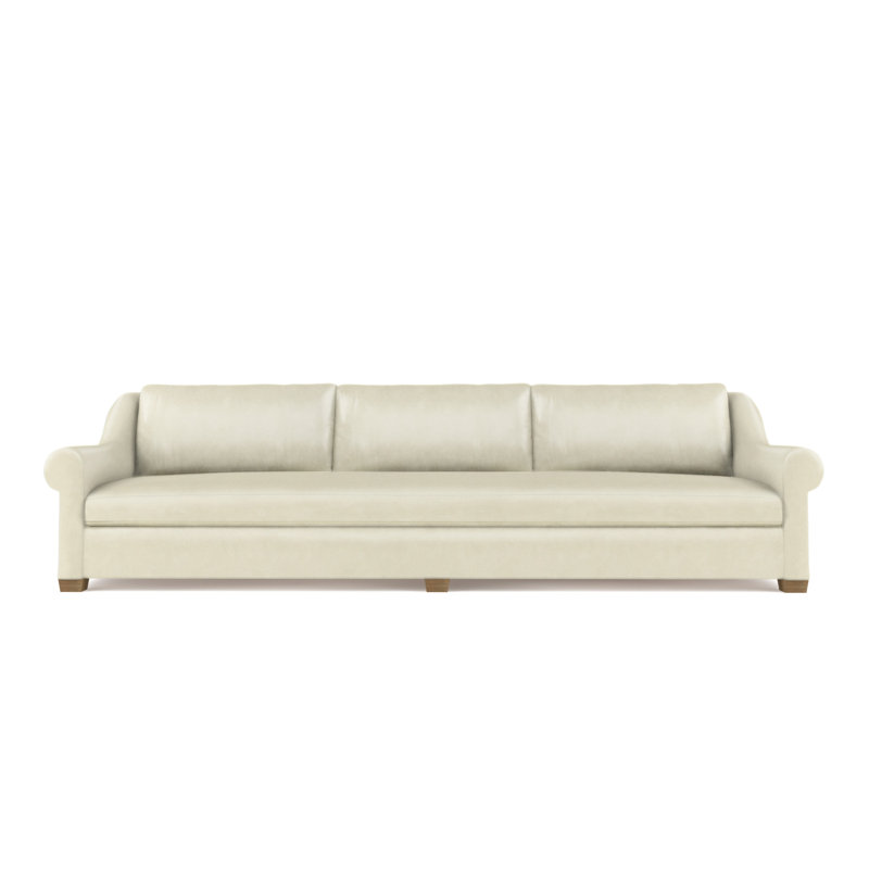 Canapé Thompson, Cuir rétro albâtre, H 32 po x l 120 po x P 41 po, Patiné