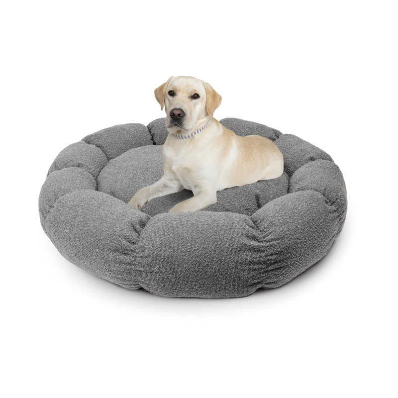 Lit rond avec coussin de siège amovible, Gris, H 5 po x l 45 po x P 45 po