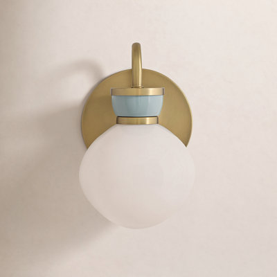 Lucy Single Light Schoolhouse Bath Vanity Wall Sconce with Cased Opal Glass