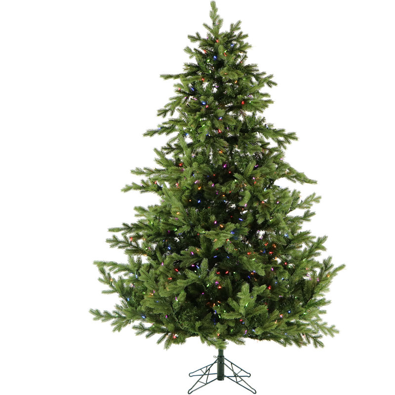 Foxtail Pine 7.5' Green Pine Artificial Christmas Tree, Pre-Lit, 7.5ft