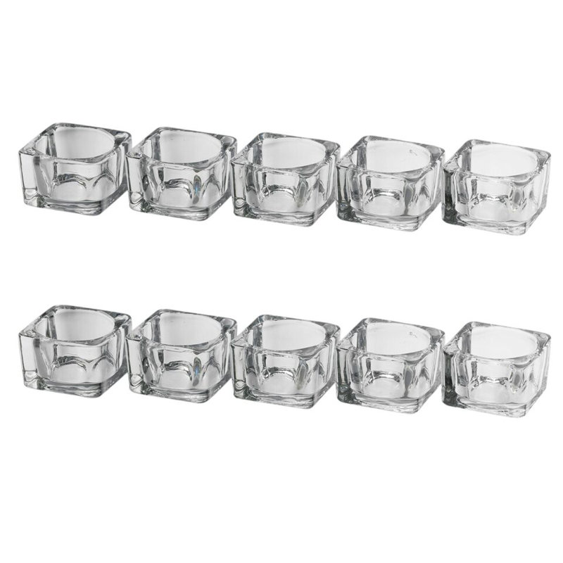 10 Piece Glass Tealight Holder Set