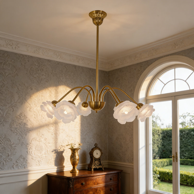 6-Light 29.5" Modern Linear Sputnik Chandelier