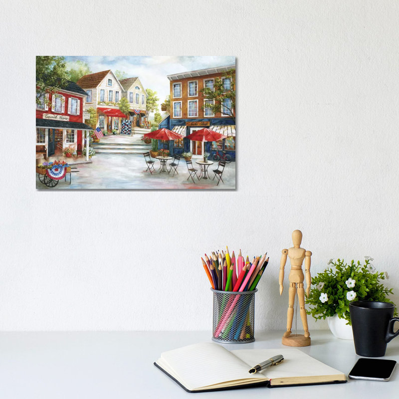 " Home Town Charm " by Nan, Wrapped Canvas, 8" H x 12" W x 0.75" D