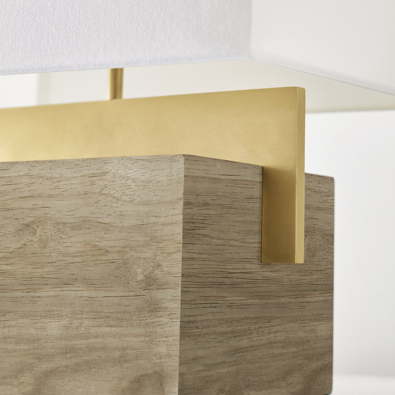 Slab Table Lamp, 25.9" H x 17" W x 10.5" D, Natural Brass