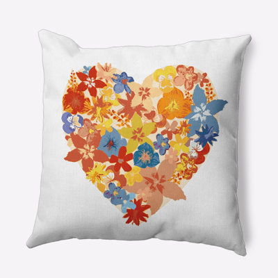 Floral Polyester Throw Pillow