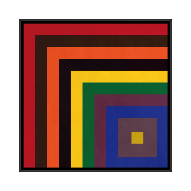 Albree Modern Color Stacks, impression sur toile, H 18 po x l 18 po x P 1,5 po, Toile avec cadre flottant noir, Pas de tapis
