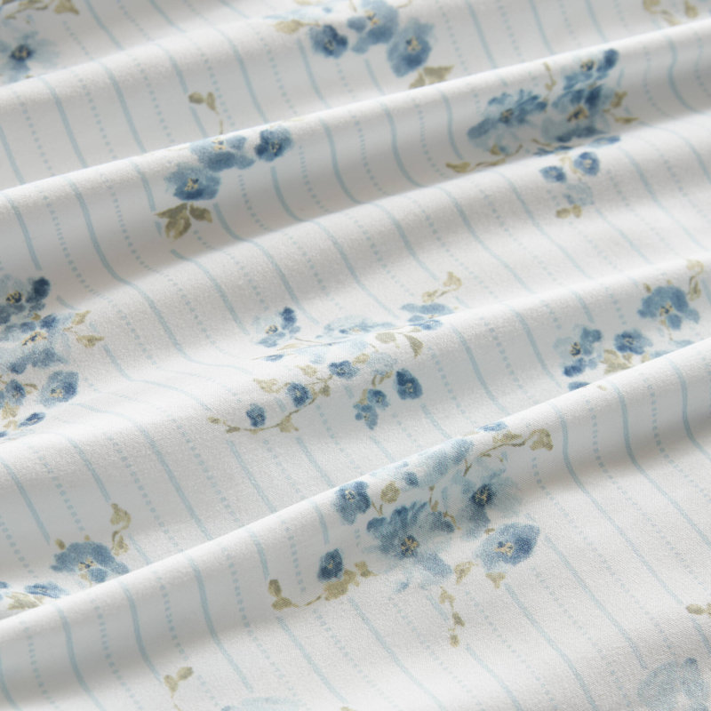Striped and Floral Comforter Set