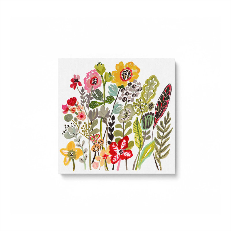 «Colorful Floral Bouquet IV» par Karen Fields, reproduction d'art sur toile, H 30 po x l 30 po