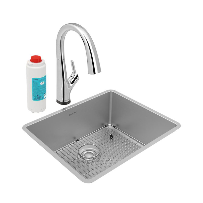 23" L x 19" W Undermount Kitchen Sink with Faucet