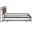 Structure de lit pleine grandeur en métal noir avec couchette, entrées et support à lattes. Aucun sommier tapissier requis pour la décoration intérieure de chambre à coucher moderne-1356549520-1356549521