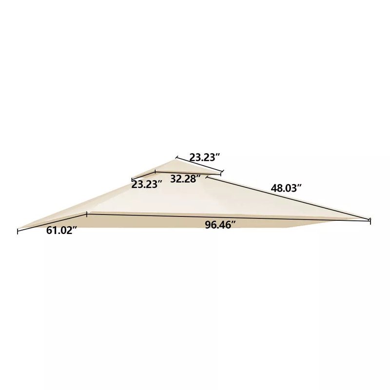 Toit de remplacement pour abri de jardin pour barbecue, Beige