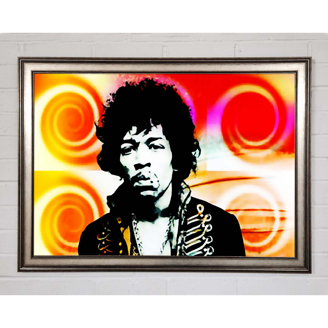 Jimi Hendrix Swirls - Einzelne Bilderrahmen Kunstdrucke