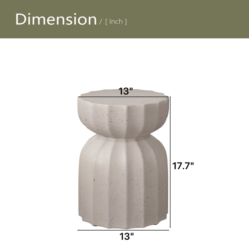 Ensemble de table basse et de table d'appoint 13 "modernes et imperméables pour l'intérieur et l'extérieur, conception durable en ciment Mgo
