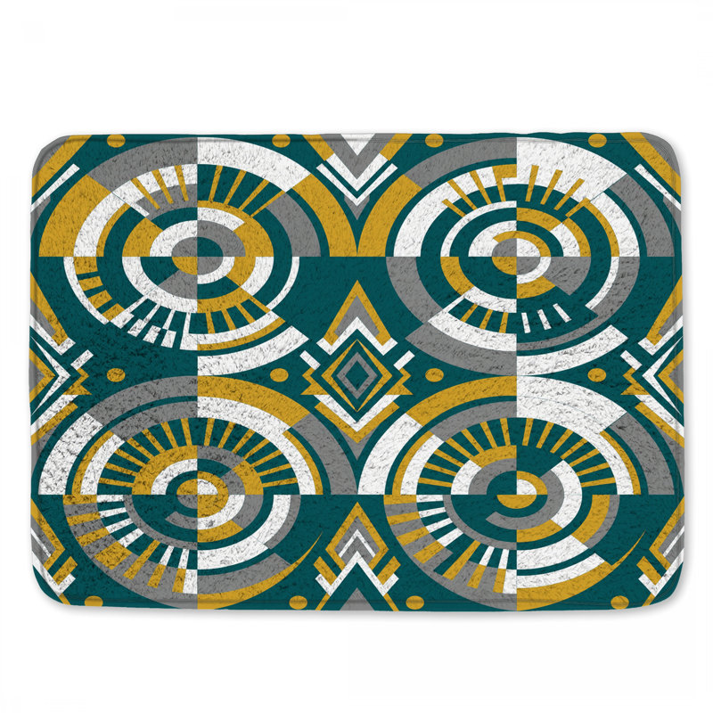 Tapis de bain géométrique abstrait géométrique, 34in W x 21in L