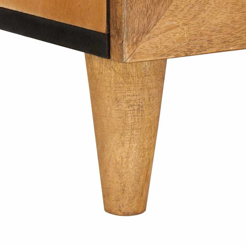 40cm W Solid Wood Bedside Table, Light Brown