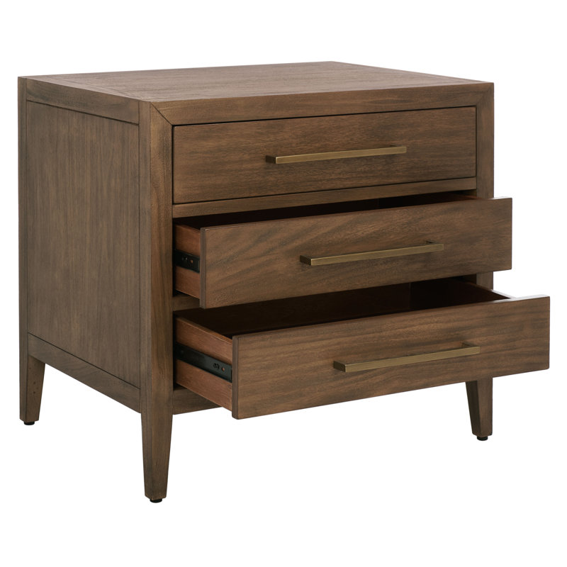 Pama 3 - Drawer Nightstand, Brown