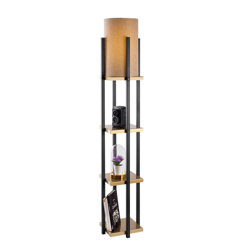 Lampe trépied 66,81 po Cawe, Brun, Or