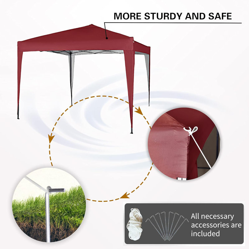 Janvey 2m x 2m Aluminium Pop-Up Gazebo, Red