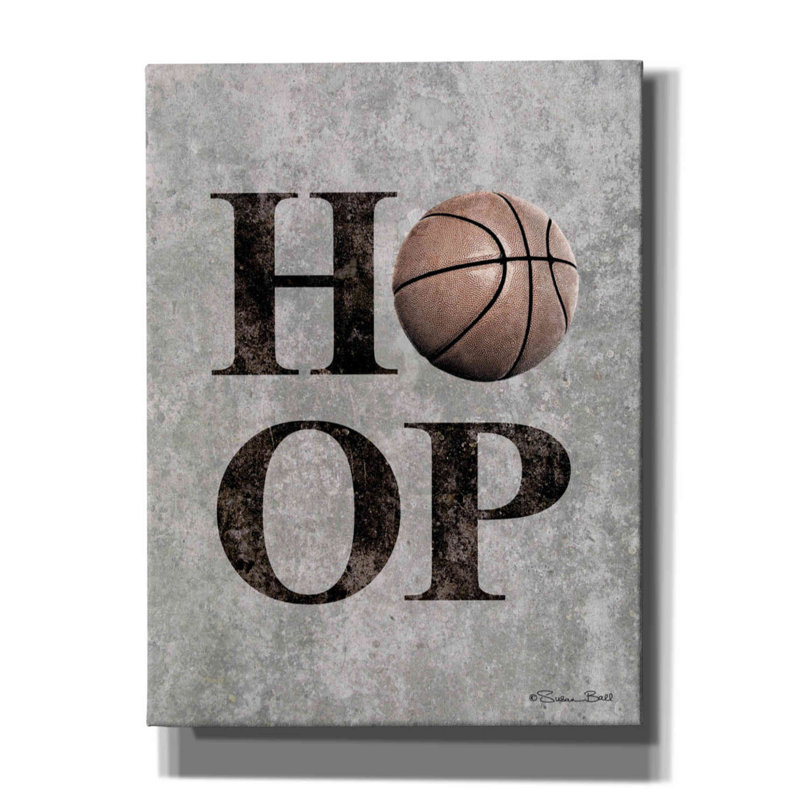 «Basketball Hoop» par Susan Ball, art mural sur toile, H 16 po x l 12 po x P 0,75 po