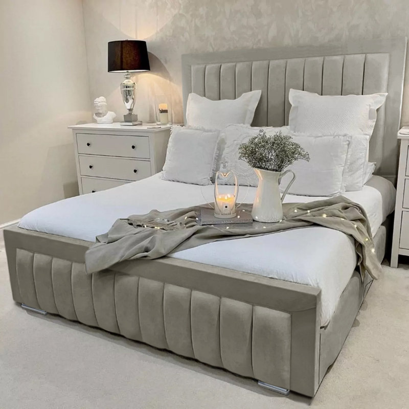 Alondrea Upholstered Panel Bed , Kingsize (5'), Coffee