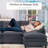 Dayman 103.9"W Modular Corduroy LAF RAF Sectional, Sofa Couch, 3 Seater-1135979574