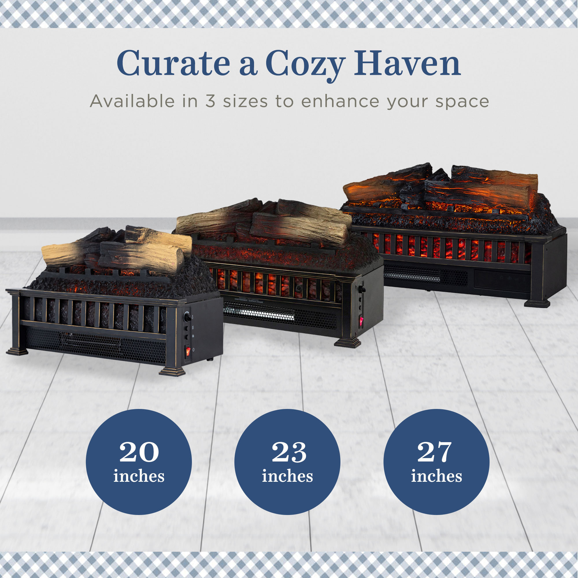 Country Living 20" Electric Log Set Heater, 13.1'' H X 27'' W X 9.1'' D