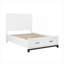 Lit plateforme double en bois massif rustique pleine grandeur avec tiroirs de rangement au pied de lit, ton blanc-1723545630